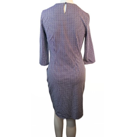 J Mclaughlin Size Medium Dress Black White Print Catalina Pockets Bodycon Casual - Picture 4 of 13